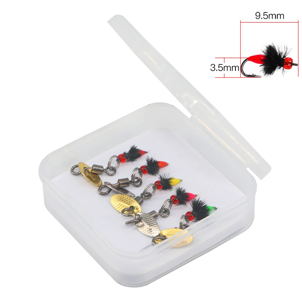 

Fish Bladed Inline Spinner Fishing Lure Fly Tying Poisonous Mosquito Hook Fishing Group Micro-Sequin Sequins Spinning Fly Set