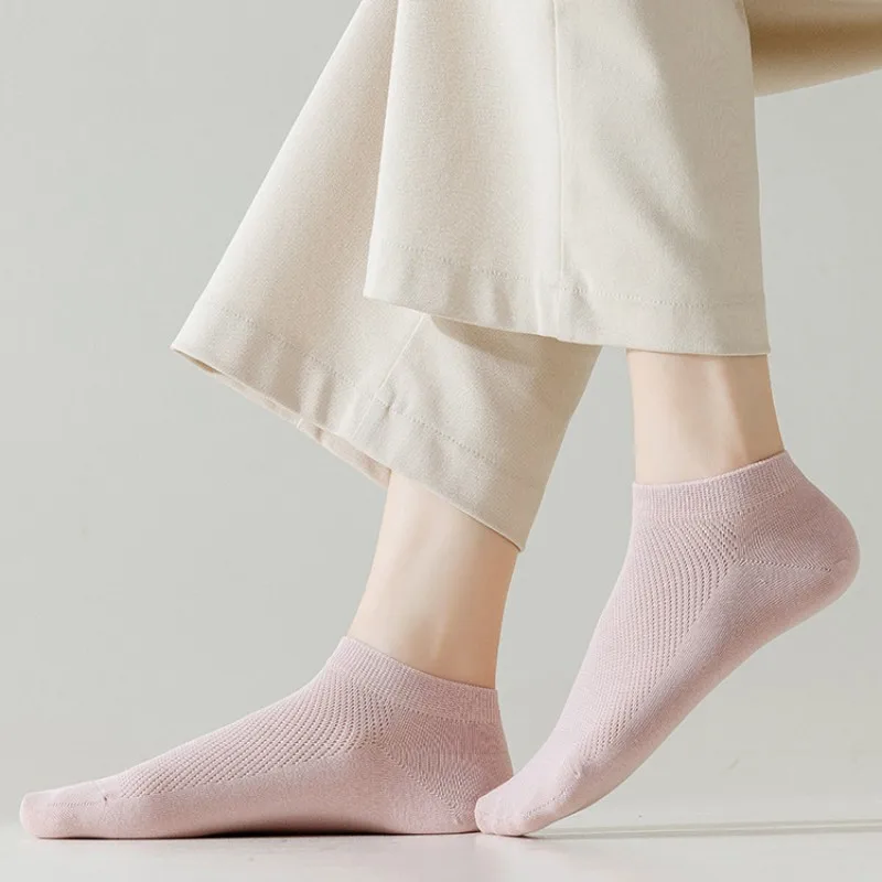 Pinkies Mujer Calcetines Pinkies Woman Socks Short Socks for Women Women's Cotton Socks Boat Socks Summer Short Tube Mesh Candy