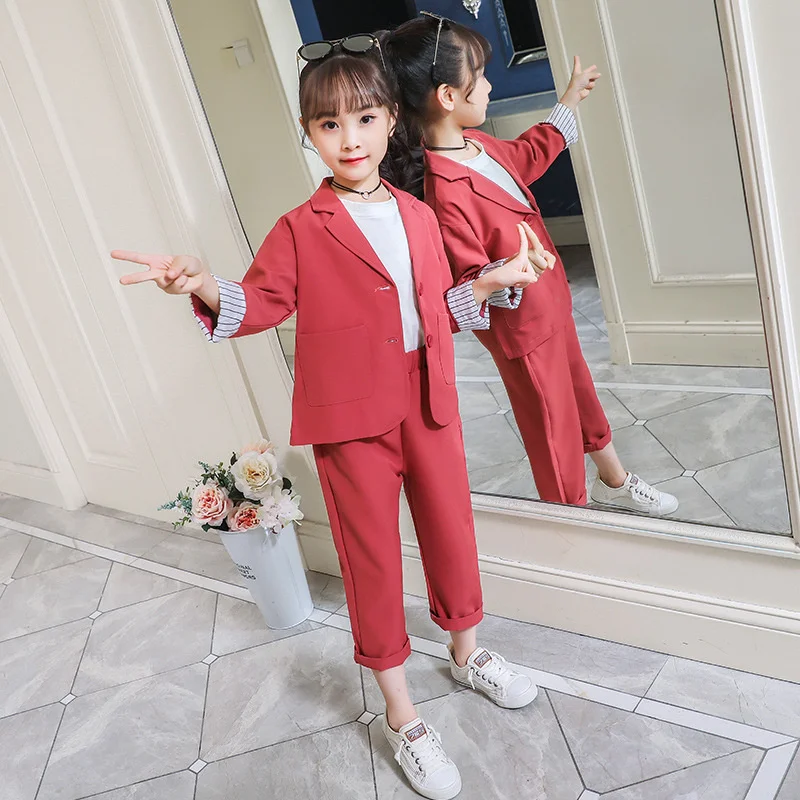 

Кофта и штаны для девочек, Детский костюм, 2 шт./комплект, официальная весенне-осенняя хлопковая одежда, утепленная Высококачественная детская одежда, 2023