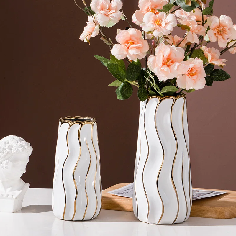 

Modern Minimalist White Vases Ceramic Living Room Nordic Style Luxury Vases Ikebana Vase En Ceramique Home Decoration WZ50HP