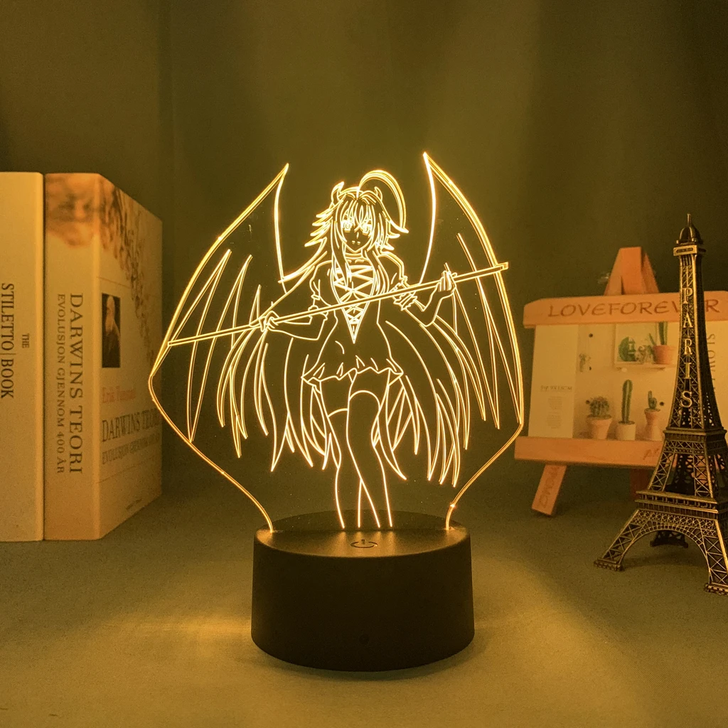 Аниме старшая школа DxD Rias Gremory 3D лампа для спальни декоративный светильник детей