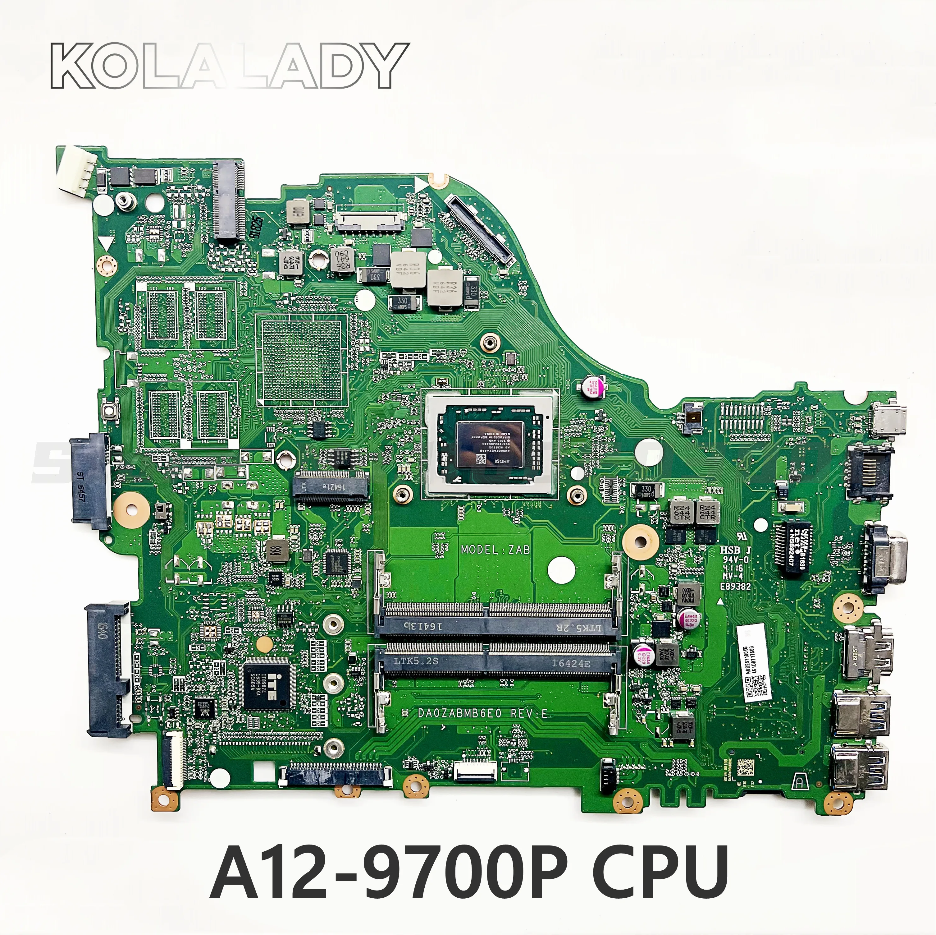 DA0ZABMB6E0 Материнская плата для ноутбука Acer Aspire E5-523 E5-523G E5-553G F5-552 с процессором A12-9700P DDR4, 100% полностью протестированная.