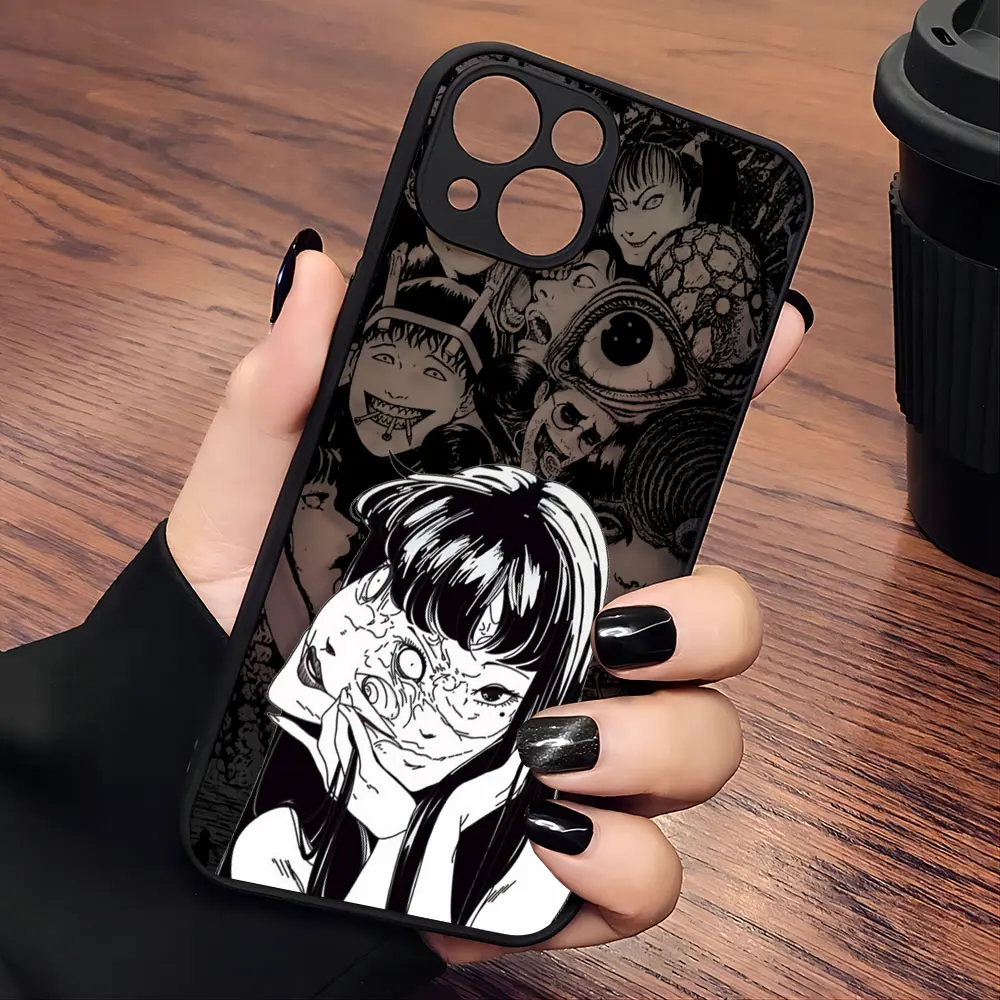 Черный чехол для телефона с комиксами Junji Itos Tomies iPhone 15 14 13 12 11 Mini Pro Max XR XSMax 7 8 Plus