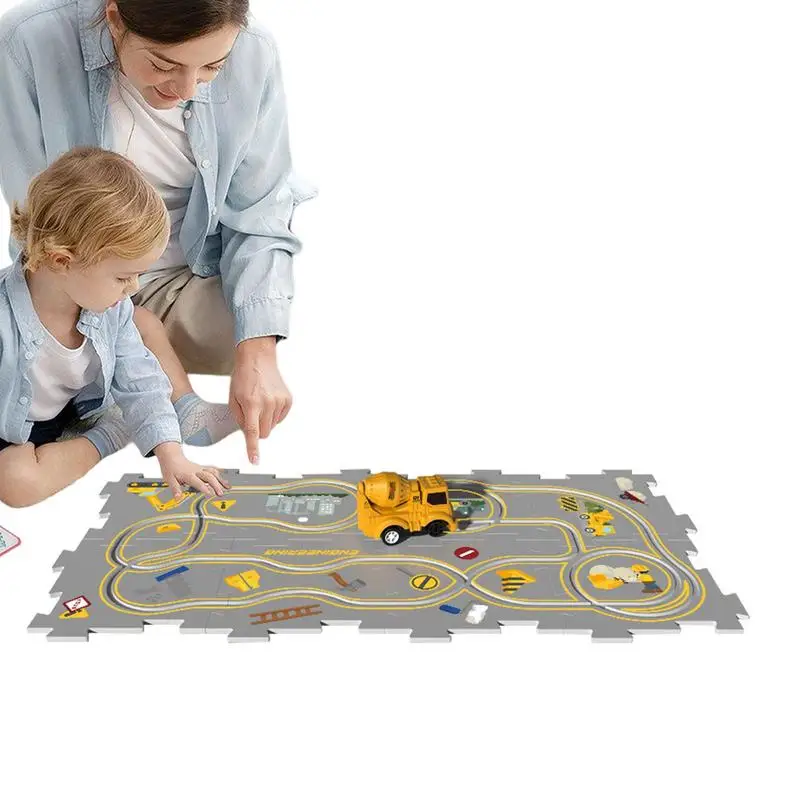 

Toddler Puzzle Track Play Set DIY Assembling Electric Trolley Train Toys Rail Car Building Toys DIY Educational Montessori Toys