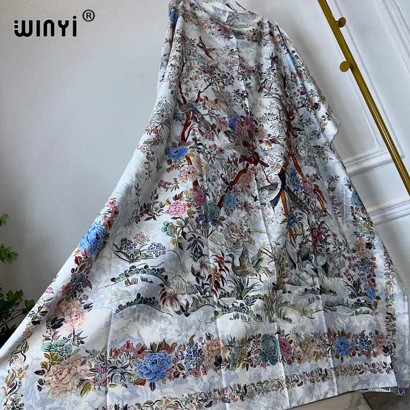 Кафтан WINYI женский с принтом в стиле бохо пляжное макси-платье африканском модное