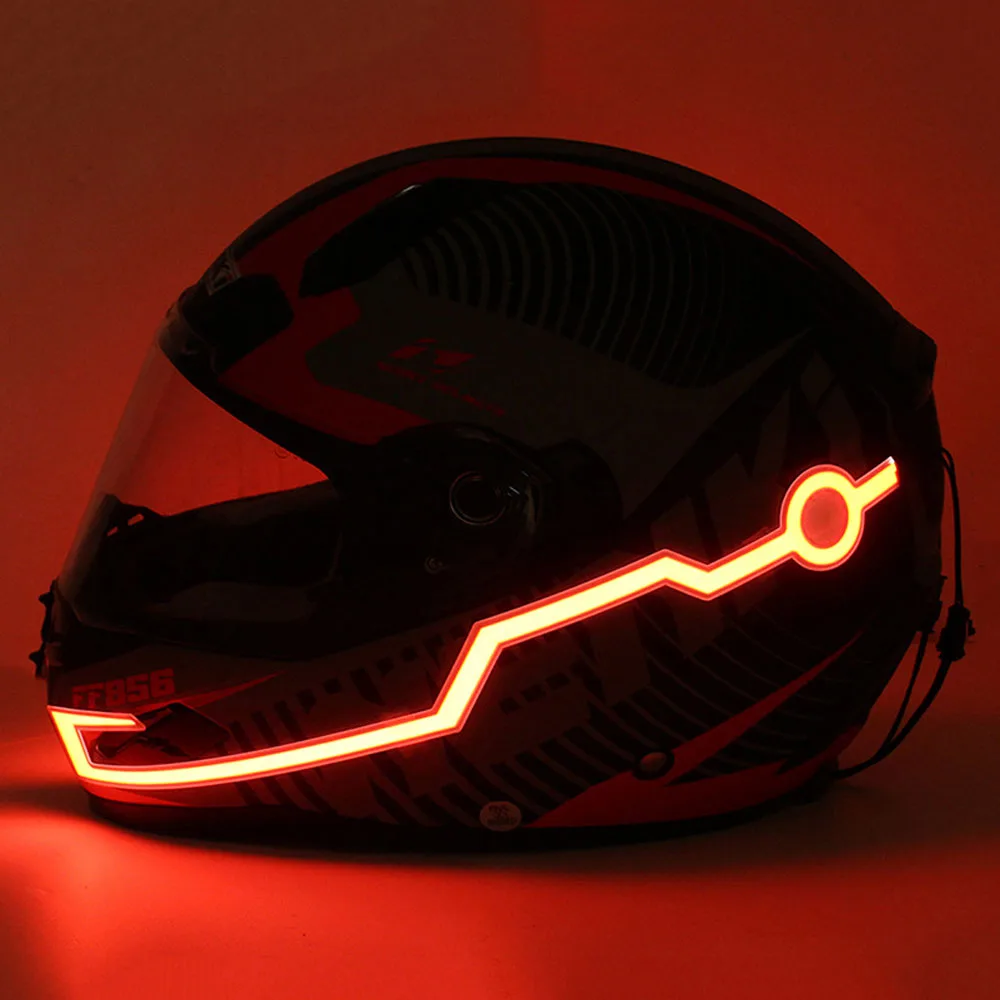 A Pair Helmet Motorcycle Light Riding Signal EL Strip Flashing Durable Kit Bar DIY Helmet Led Strip Reflector Cold Light Film