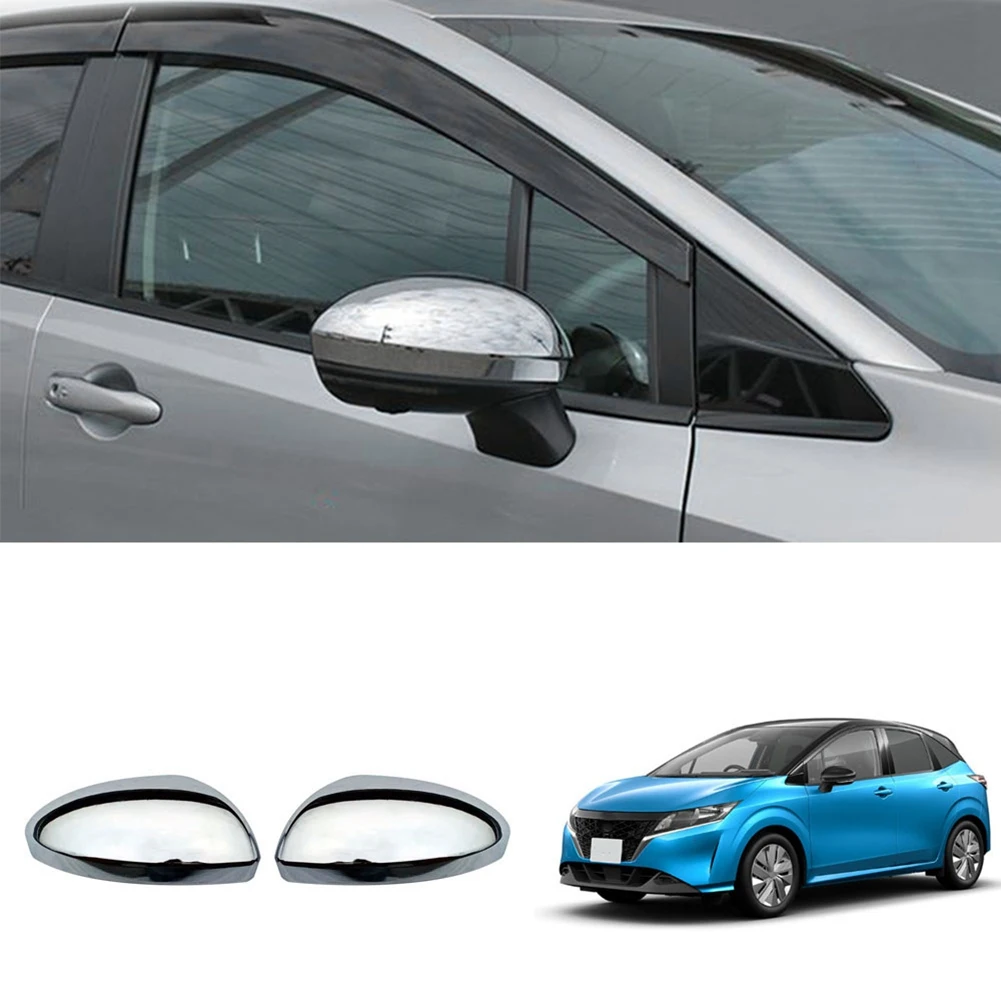 

Car Chrome Silver Rearview Side Glass Mirror Cover Trim Rear Mirror Covers Shell for Nissan Note E13 2020 2021 2022