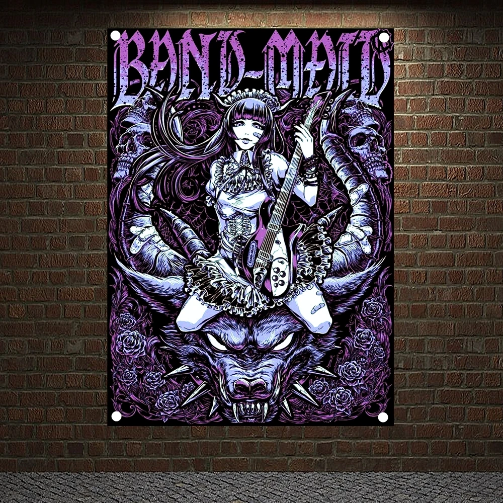 

Macabre Art Rock Band Heavy Metal Music Posters Retro Loft Cloth Art Flag Banner Wall Hanging Tapestry Home Decoration BABYMETAL