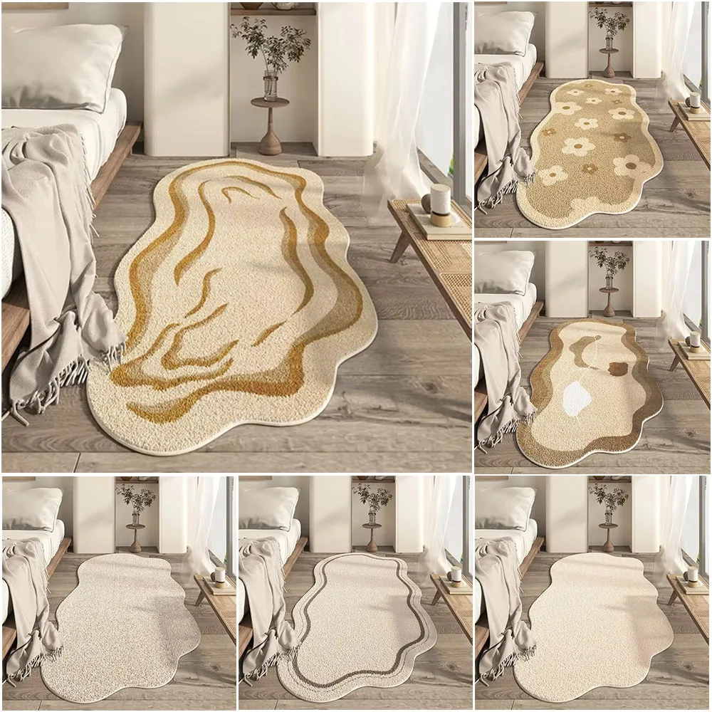 Ковер для спальни Прикроватный ковер Украшение дома Мягкий пушистый Белые