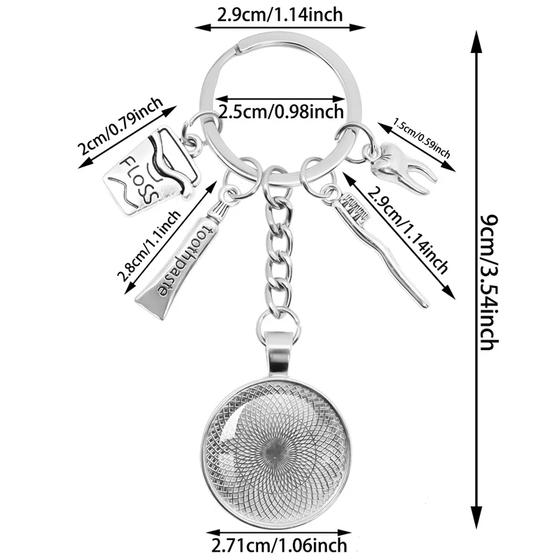 Хит продаж брелок для стоматологических принадлежностей купольная стеклянная