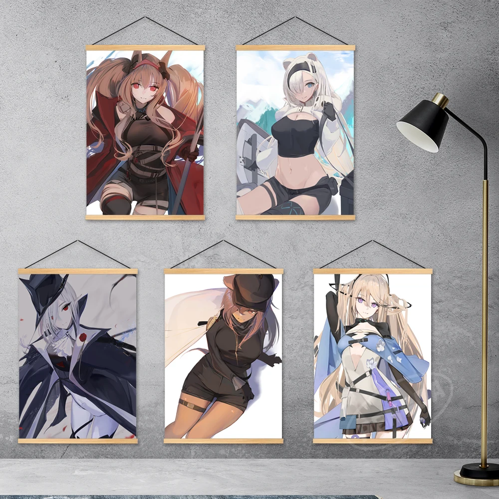 

Arknights Wall Art Anime Home Decorative Angelina Canvas Wooden Aurora Hanging Prints Mudrock Painting Poster Modular Pictures