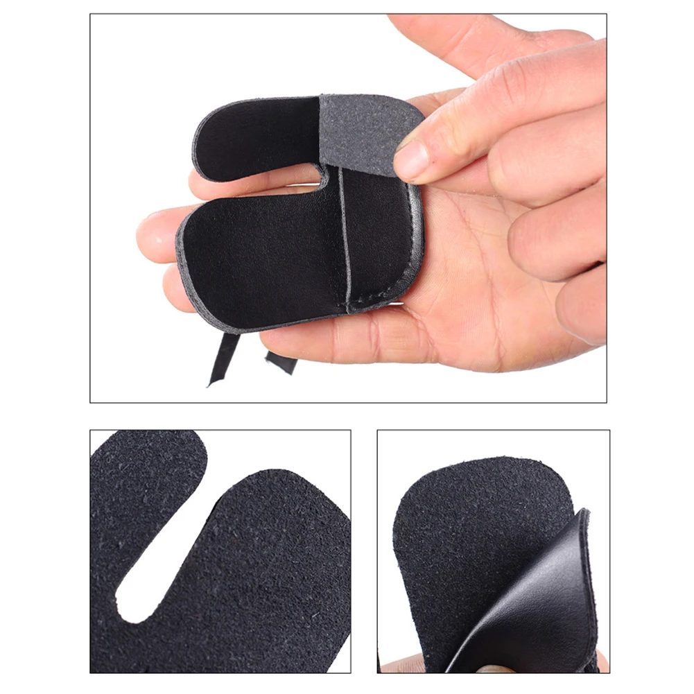 

Brand New Layer Finger Protect Finger Tabs Leather Material Outdoor Recurve Bow Sports Tightness Wear Wiring Black