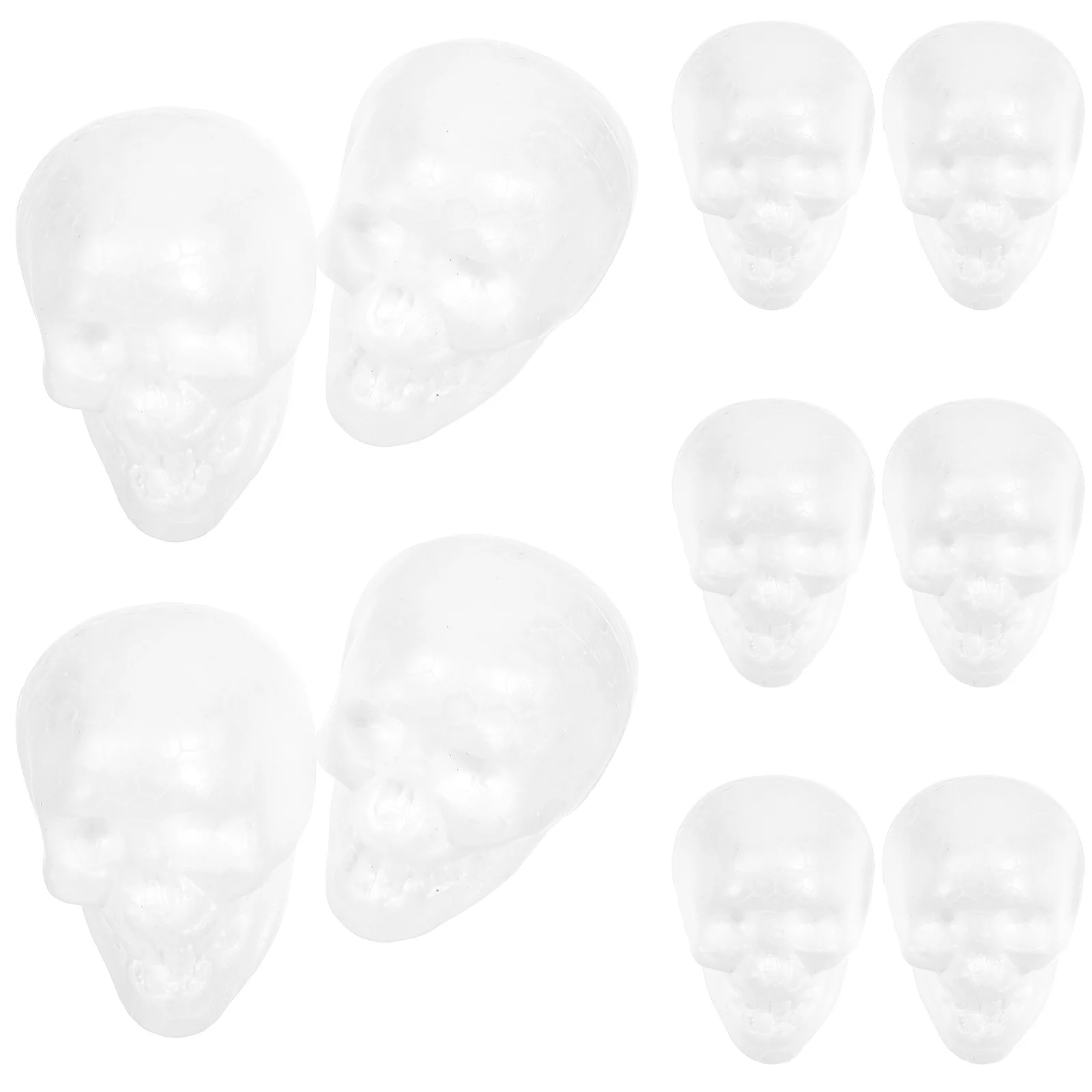 

25Pcs DIY Foams Head Hanging Decor Halloween Decorative Props Blank Foam Skulls