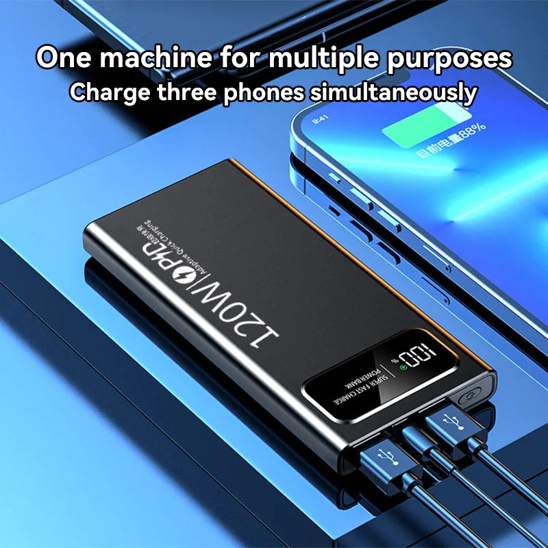 Фото Xiaomi 120 Вт 50000 мАч Power Bank Супер быстрая зарядка Мобильный внешний аккумулятор большой емкости подходит для Huawei iPhone Samsung №2
