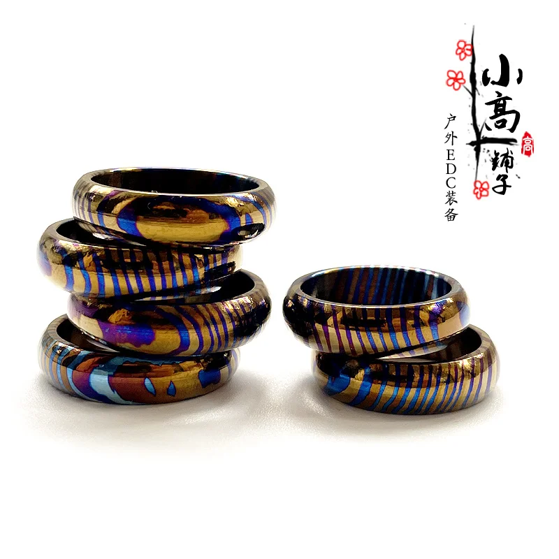 

Новинка, игрушка на палец, титановое дамасское круглое кольцо, ожерелье, подвесные ювелирные изделия для повседневного использования, игрушечная деталь, подарок для друзей