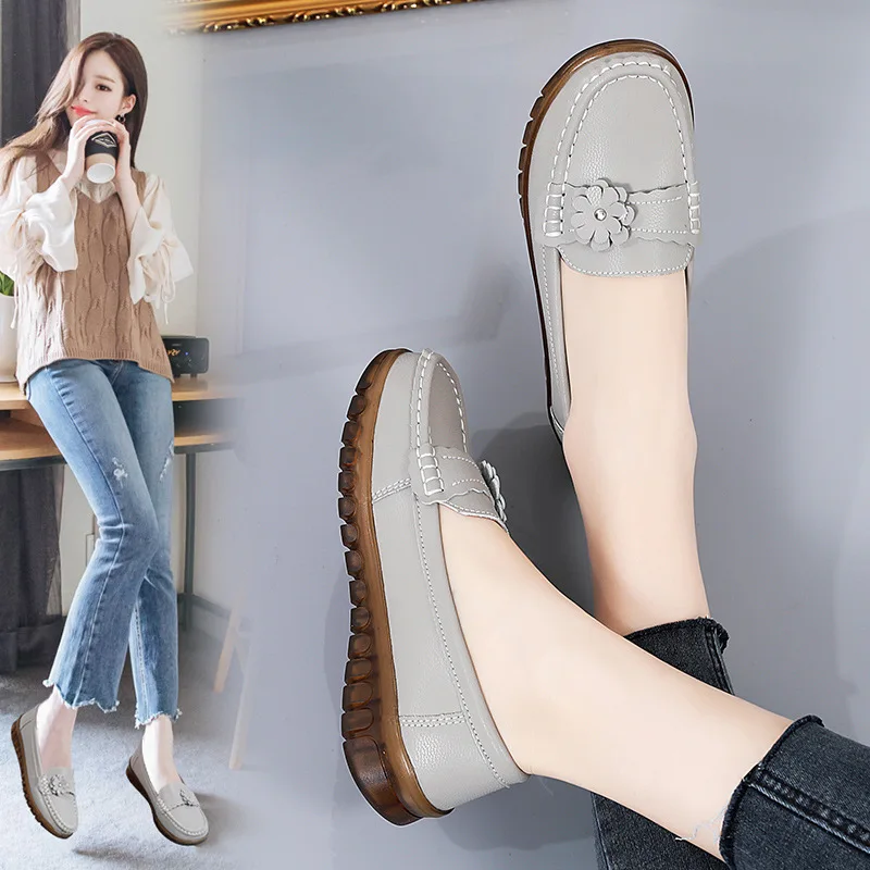 

2023 Spring Fashion Casual Shoes Women Flat Nurse Shoes Oxford Non-slip Soft Soled Shoes Pregnant Women Loafer Single Shoes