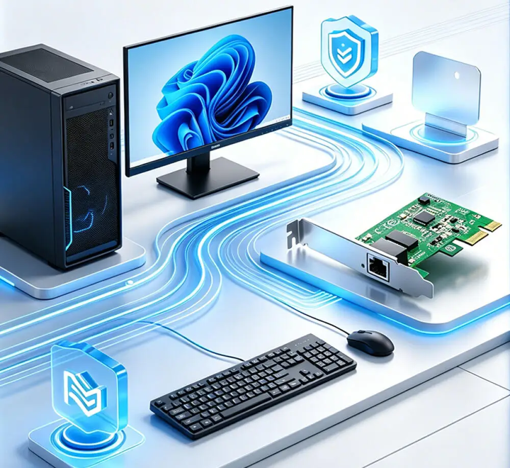    Сетевая карта KEBIDUMEI 2,5G PCI-E с разъемом RJ45, чип AN8811PRN, 1000 Мбитс, 2,5 Гбитс, адаптер контроллера Ethernet LAN PCIE X1 для Win1011 (art.: 3920dbe8a7b7a) - 3920dbe8a7b7a