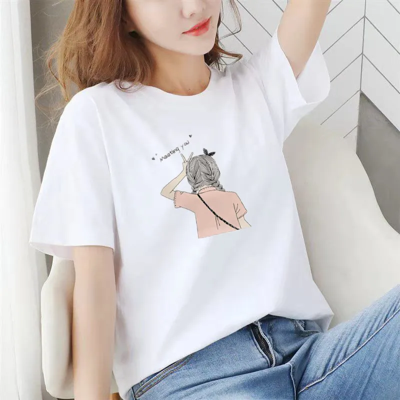 

Loose Tshirt Summer Fashion women T Shirt Women Short Sleeve O Neck Animal Regular 2021