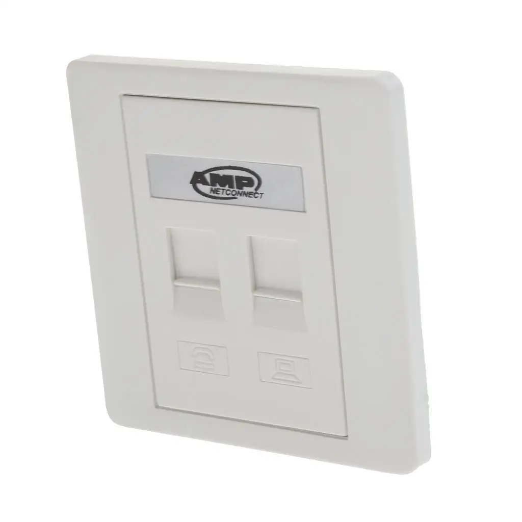 

Сетевая розетка RJ11 с лицевой панелью и 2 портами Keystone White