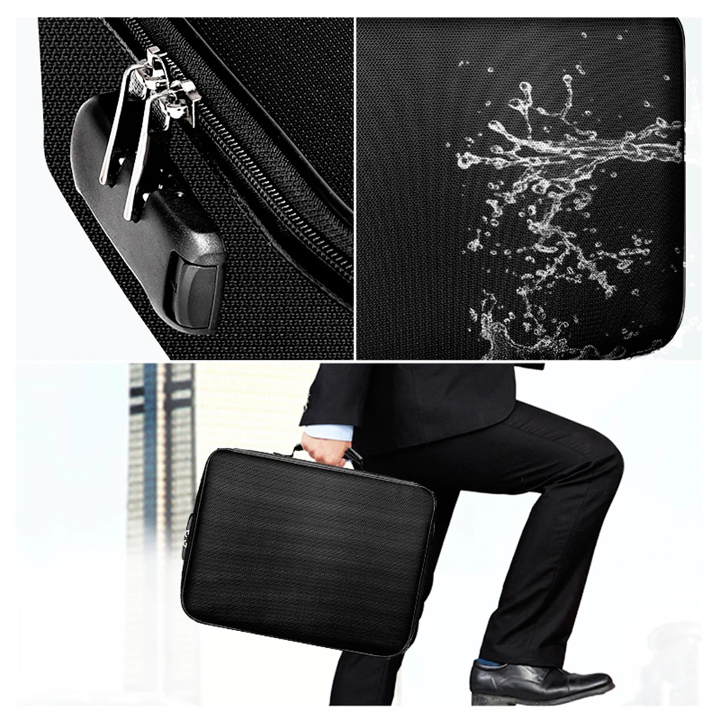

Document Storage Bag with Password Lock Multi-Layer Files Handbag Organizer