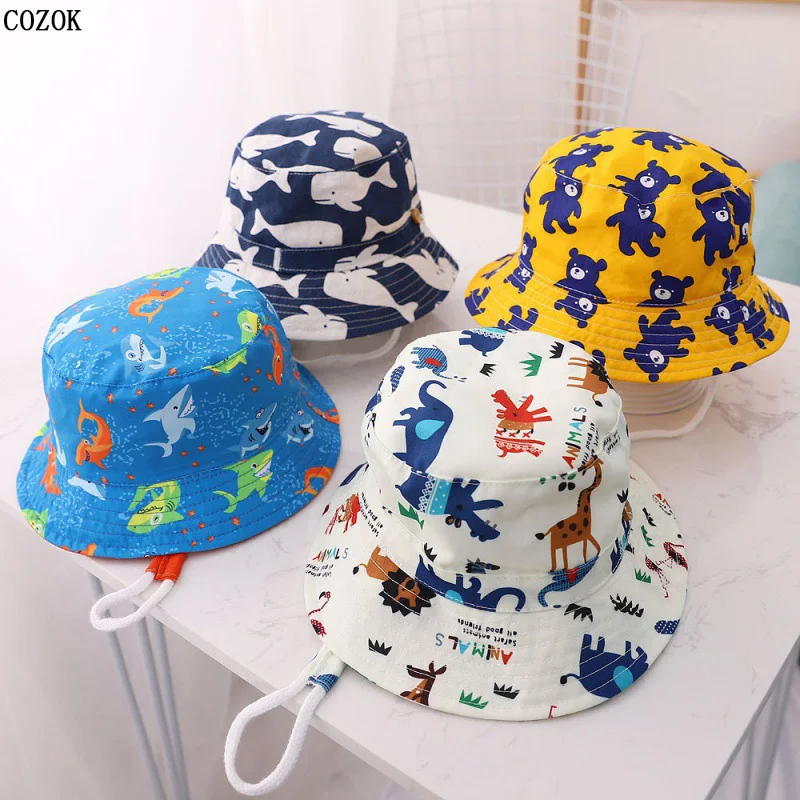 Summer Thin Kids Hat Spring Boys And Girls Baby Sunshade Sunscreen And Windproof Bucket Hat Fashion Cute Outdoor Travel Cap Muts