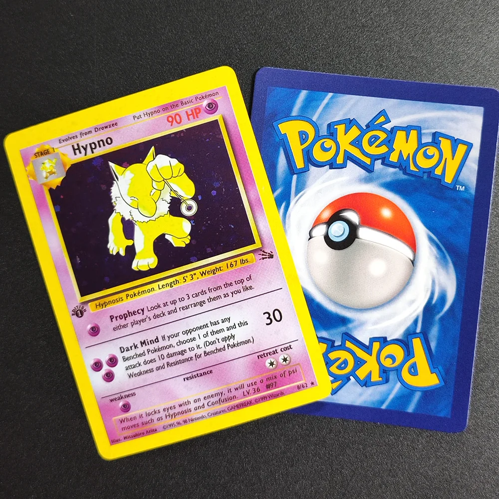 Фото DIY Proxy PTCG 1999, 1-е издание, английский Dragonite Gengar Articuno Moltres Lapras Ditto Raichu Hypno Holo, коллекционная карточная игрушка №2