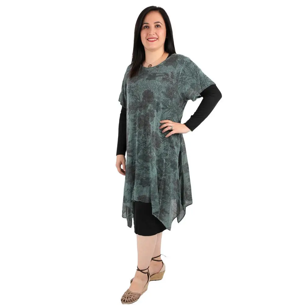 

Fierte Women Large Size Dress İtn012 Round Collar Long Sleeve Combed Cotton Inner Lining Knitwear Winter Casual Green Navy Blue Brown Viz