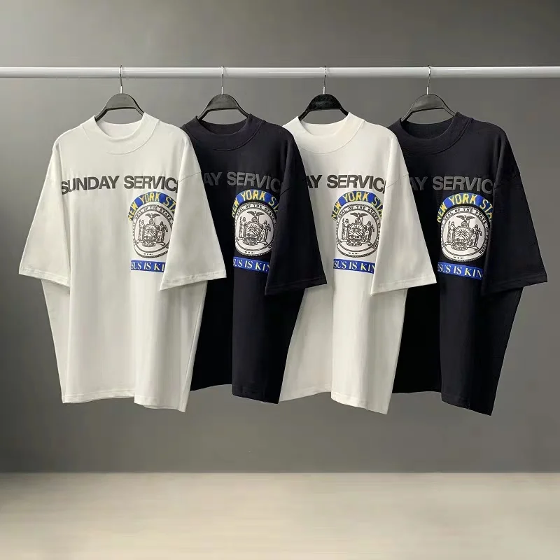 Мужская и Женская свободная футболка Cpfm Kanye с коротким рукавом высоким