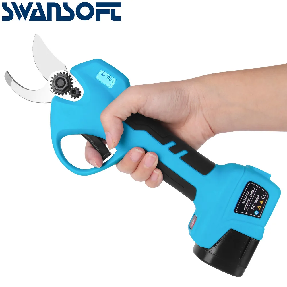 

Cordless Electric Pruner Battery 28mm 16.8V Pruning Shear with Reach Extension Pole 5 Inch Electric Chain Saw Garden Tools