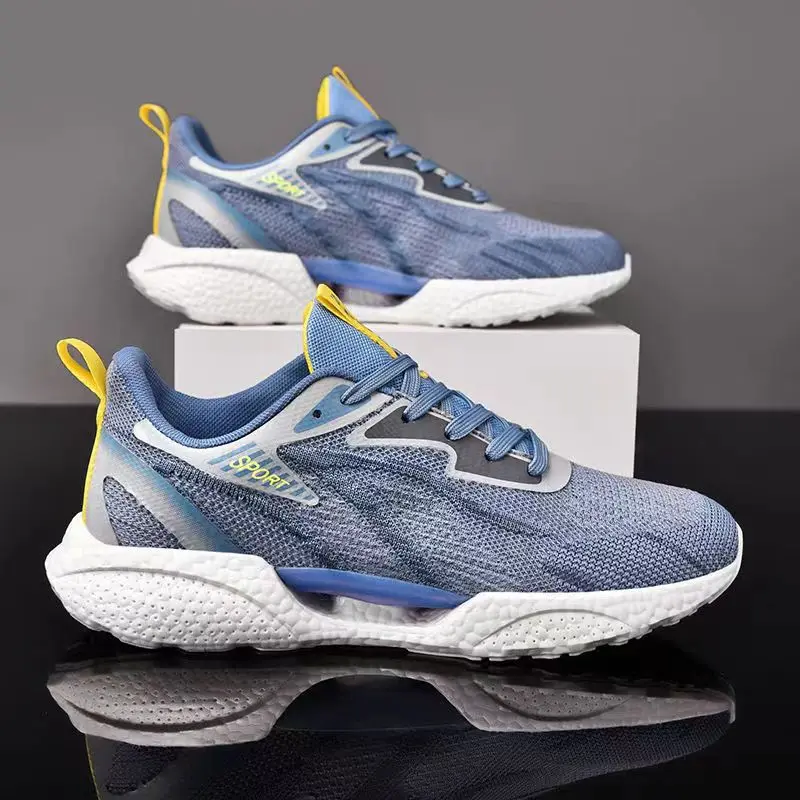 

Воздухопроницаемая спортивная обувь для мужчин, светильник беговые кроссовки, эластичные, повседневные полосы, градиентные, новая коллекц...