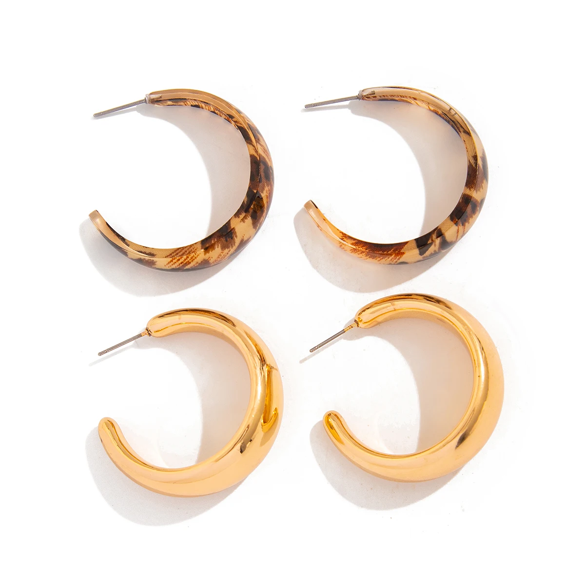 SHIXIN 2 пары классические геометрические серьги с-образные для женщин винтажные