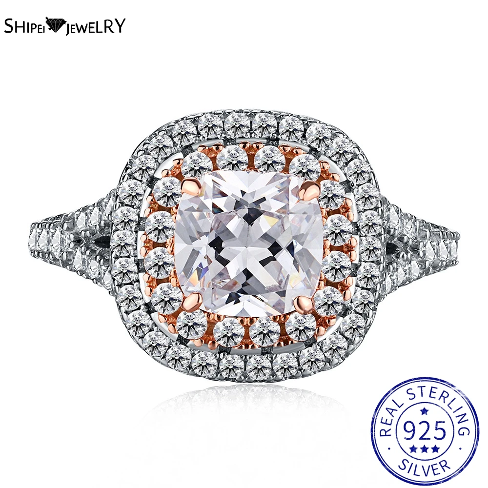 

Shipei Classic 100% 925 Sterling Silver 1CT Created Moissanite Gemstone Wedding Engagement Women Ring Fine Jewelry Wholesale