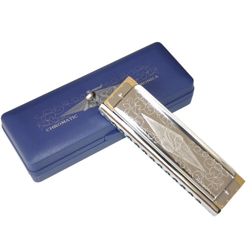 

Swan 1982 Chromatic Harmonica 12 Holes 48 Tone Harp Mouth Organ Key C B ABS Comb Brass Reeds Stainless Steel Musical Instruments