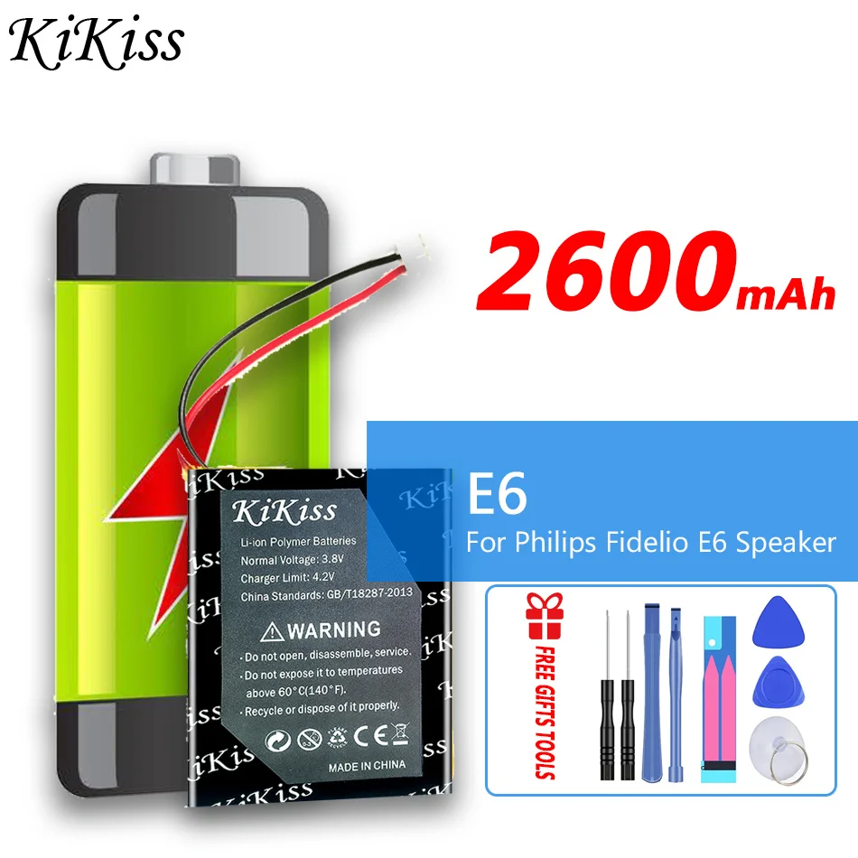 

2600mAh KiKiss Battery E 6 For Philips Fidelio E6 Speaker Digital Batteries