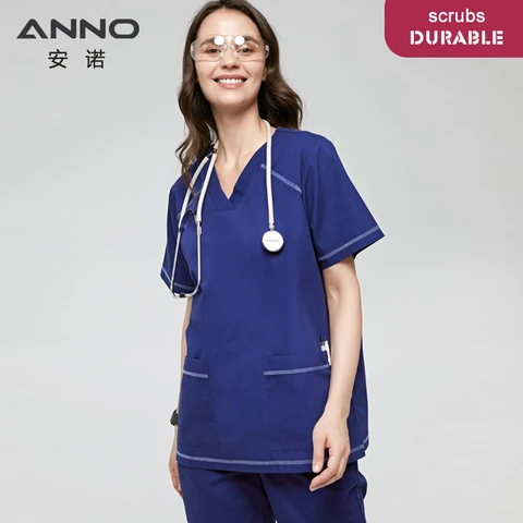 ANNO унисекс скрабы набор Рабочая Униформа для медсестры костюм для медсестры одежда для медсестры Ручная стирка униформа для медсестры