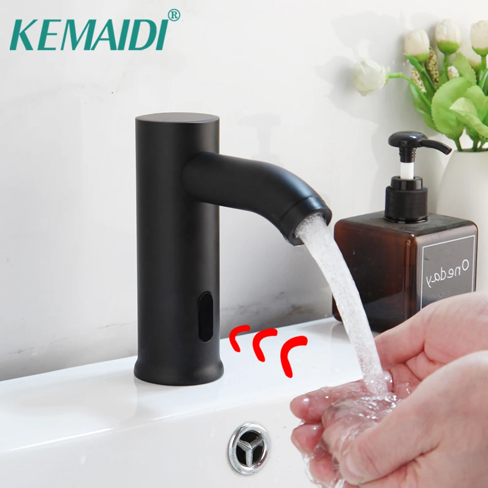 

KEMAIDI Bathroom Basin Faucet Sensor Automatic Hands Touch Free Faucets Water Saving Inductive Electric Water Mixer Tap