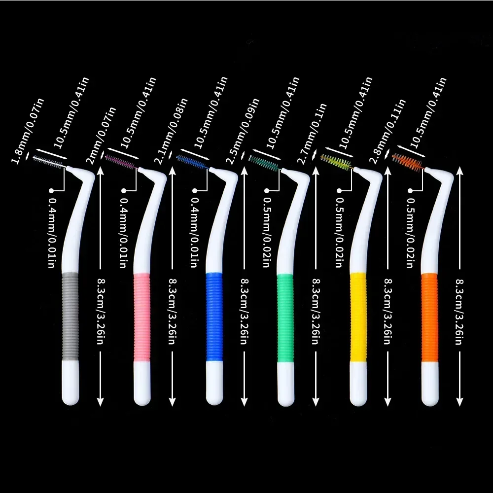 16 шт. межзубная щетка 0 4-1 5 мм L-образная пластиковая портативная Нескользящая