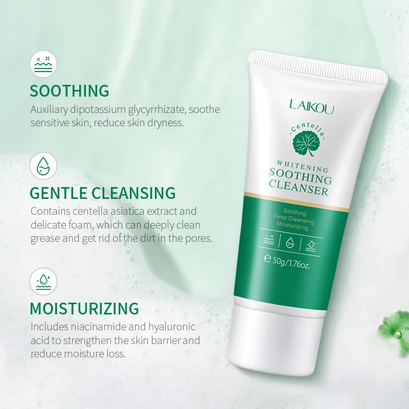 

LAIKOU Centella Soothing Facial Cleanser Amino Acid Black Head Remove Oil-Control Moisturizing Softening Shrink Pores Face Care