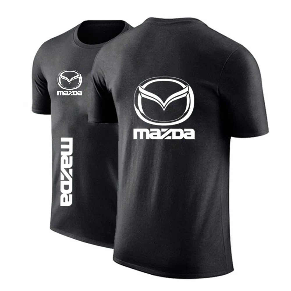 

Футболка мужская летняя с логотипом автомобиля Mazda, 100% хлопок, с коротким рукавом