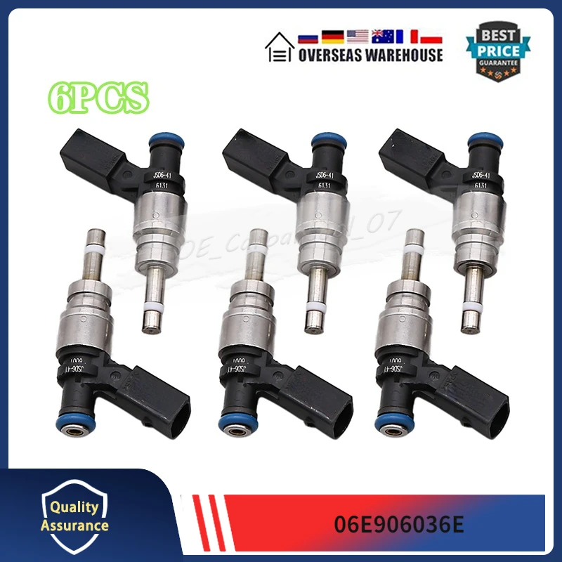 

6PCS Fuel Injectors 06E906036E For Audi A4 Quattro A5 Quattro A6 2011-2012 Q5 V6 3.2L