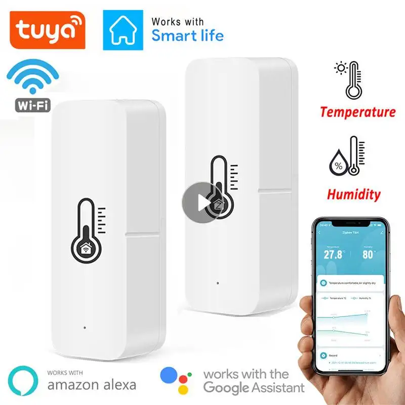 

Датчик температуры и влажности Tuya Wi-Fi, комнатный гигрометр, контроллер, приложение для умного дома, контроль для Alexa Google Home, инструменты