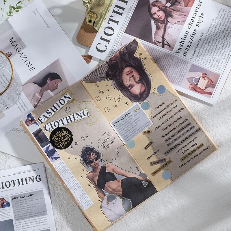 20 pcs Magazine Books Junk Journal Planner Material paper Retro Background Paper Decorative DIY Craft Photo Album Non stick | Дом и сад
