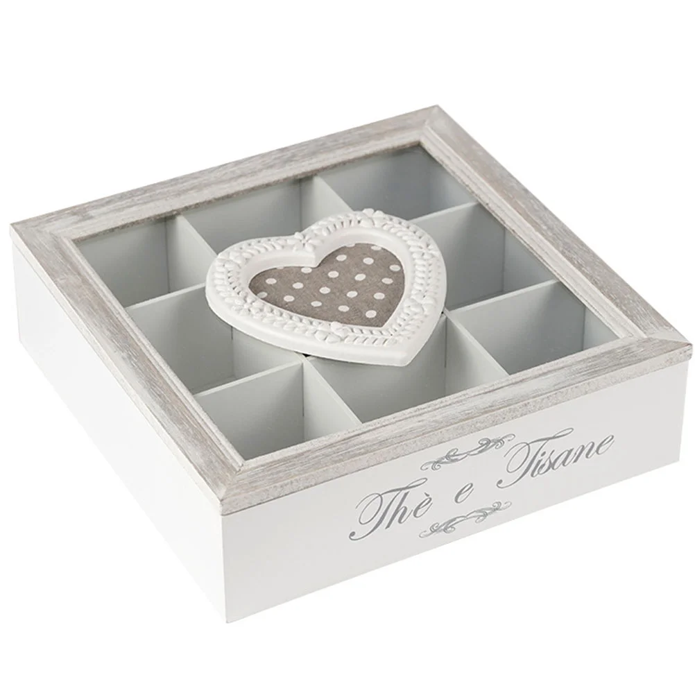 

Tea Organizer Box Holder Wood Bag Storage Wooden Cheststation Countertop Tray Coffee Cutlery Rustic Toilet Paper Vanity Bread
