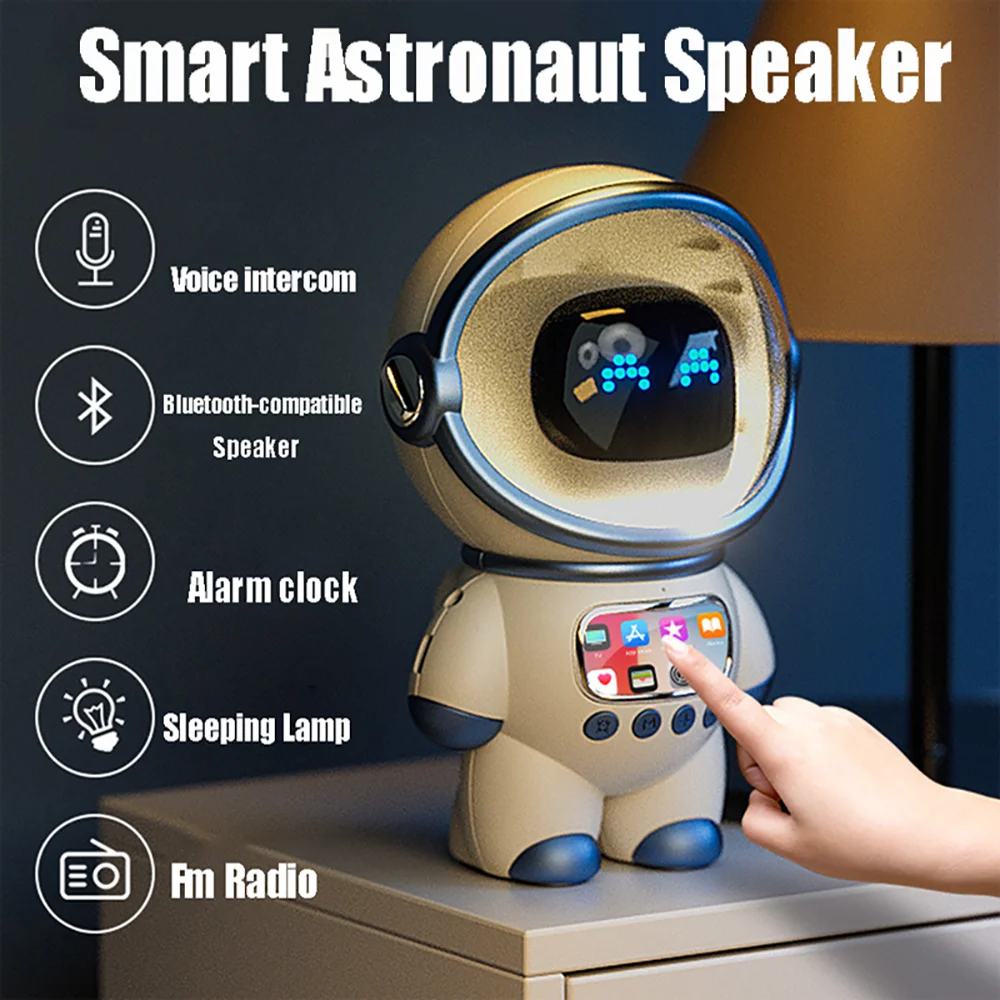 

Astronaut AI Intelligent Voice Bluetooth Speakers Hifi Stereo Sound Effect Soundbar Multifunctional Subwoofer with Time Display
