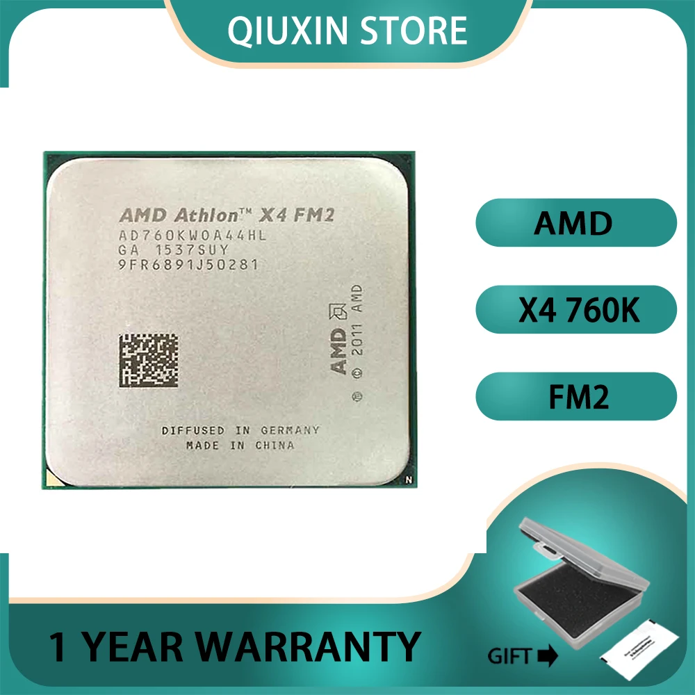 

AMD Athlon X4 760K 760 K Quad-Core Quad-Thread 3.8G 100W AD760KWOA44HL Socket FM2