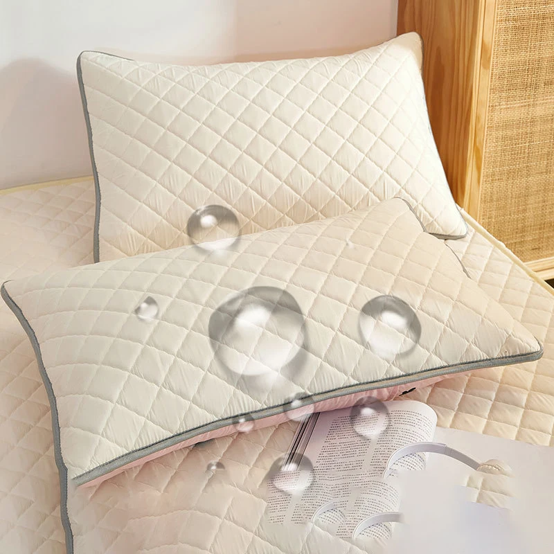 Northern Europe double-deck Pillowcase Waterproof Anti-Mite Anti-Bacterial Quilted Cotton Pillow Case Bedroom Home Decoration |