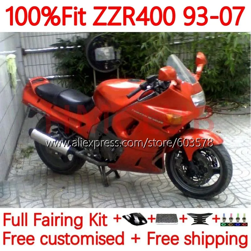 

Injection For KAWASAKI NINJA ZZR 400 ZZR400 1993 1995 1996 1997 1998 1999 ZZR-400 00 01 02 05 06 07 Fairing 83No.39 orange stock