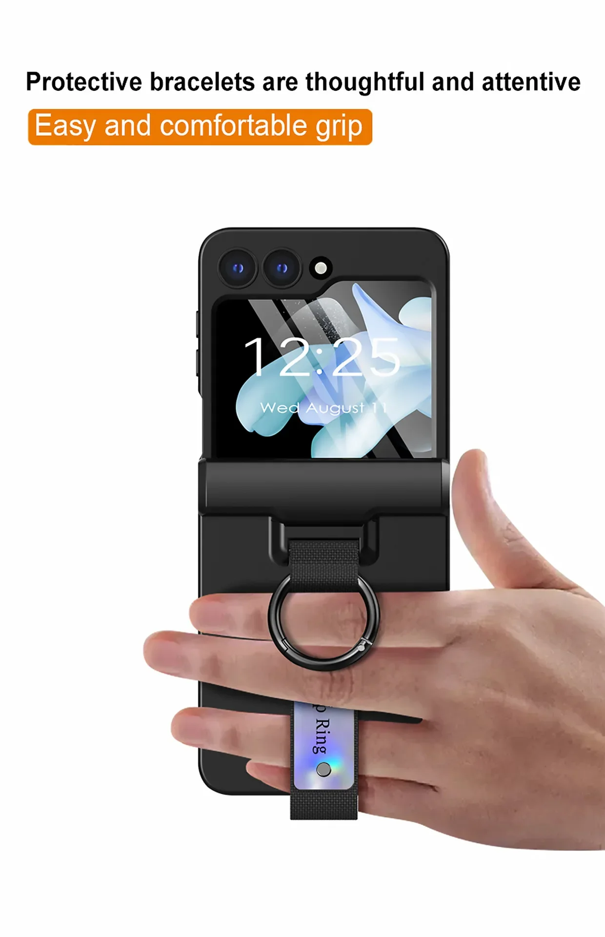 Чехлы для телефонов Samsung Galaxy Z Flip 6 5 с пружинным шарниром ремешком на руку и