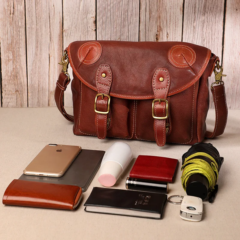 

Водонепроницаемая ударопрочная сумка-мессенджер ручной работы в винтажном стиле из ПУ кожи через плечо сумка для камеры 20211230-C1