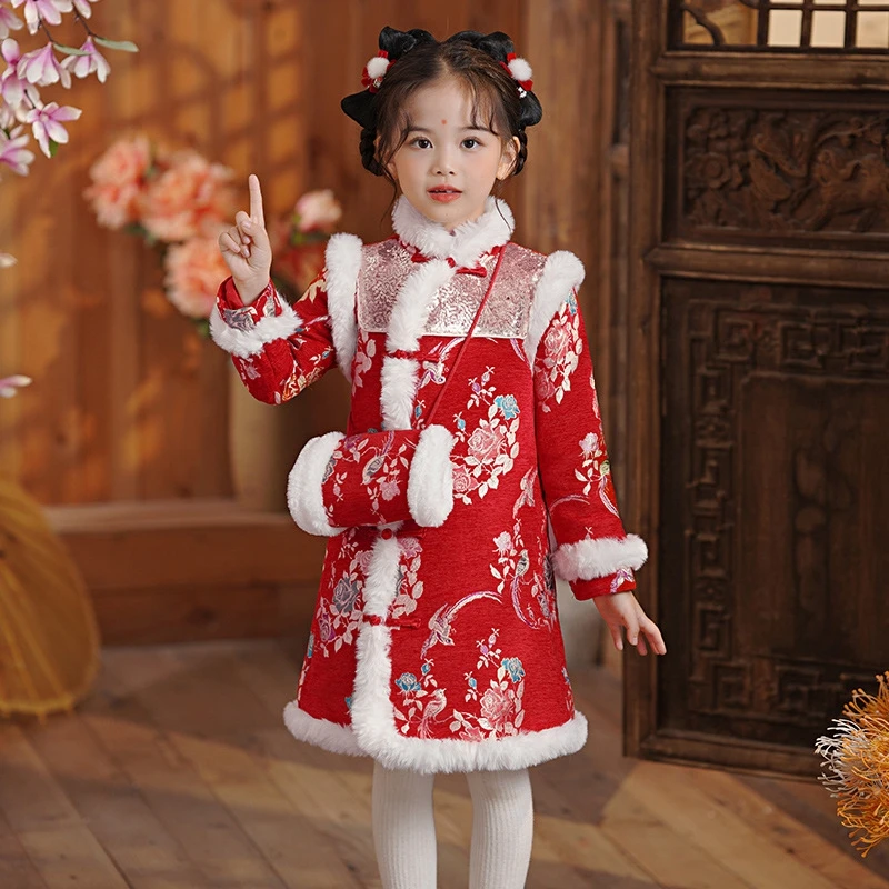 Женское платье улучшенная зимняя Утепленная юбка Hanfu зимнее Тан с подкладкой